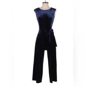 Tahari Midnight Blue Velvet Jumpsuit